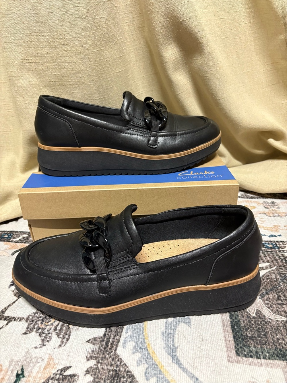 Clarks Zylah May Black Leather Loafers
